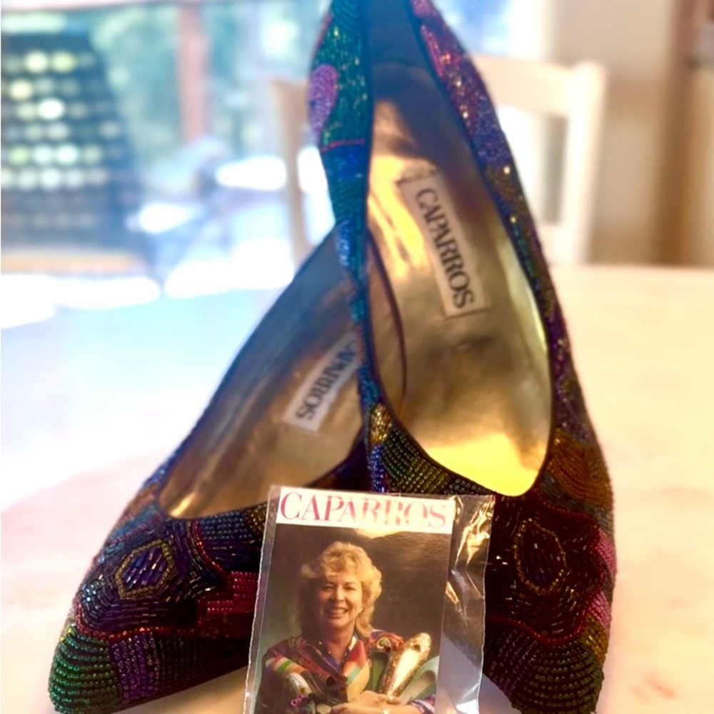 Vintage 1970’s Caparros. New in box beautifully beaded design. Size 108